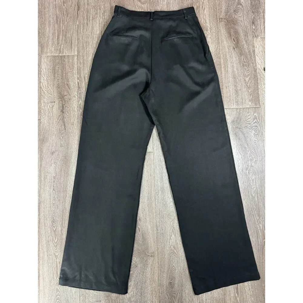 Reformation Black Pleated Relaxed Bottom Flare Pants -Sz 6~ Stylish~ - Picture 12 of 15
